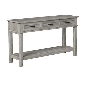 Entryway Table, Console Table with 3 Storage Drawers, 2 tier Farmhouse Wooden Sofa Table