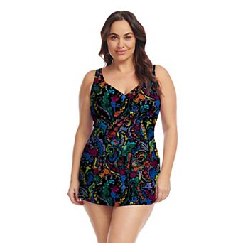 Plus Size Mazu Swim Wrap One-Piece Swim Dress