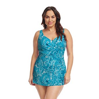 Plus Size Mazu Swim Wrap One-Piece Swim Dress