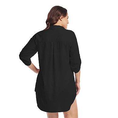 Plus Size Mazu Swim Collared Tunic Cover Up