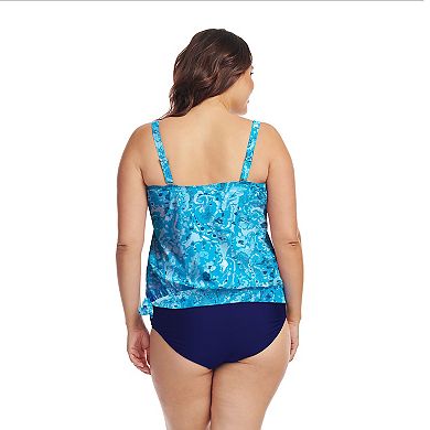 Plus Size Mazu Swim Blouson Tankini Top