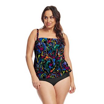 Plus Size Mazu Swim Blouson Tankini Top