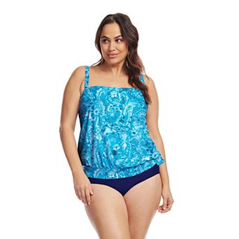 Plus Size Mazu Swim Blouson Tankini Top