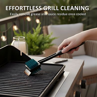 Safer Nylon Bristle BBQ Grill Brush, Replaceable Head with Cool Clean Technology