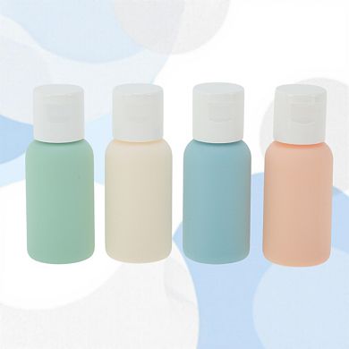Portable Travel Container Set Blue Pink 4 Pcs