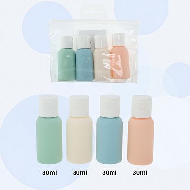 Portable Travel Container Set Blue Pink 4 Pcs