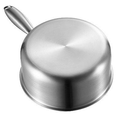 Stainless Steel Saucepan with Steamer, Glass Lid, Multipurpose Nonstick Sauce Pot, Ergonomic Handle