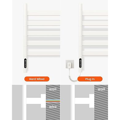 Wall Mounted Heated Towel Rack with Timer and Temp Control for Bathroom