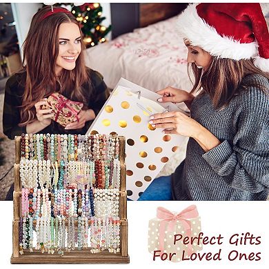 4 Tier Bracelet Holder Wood Organizer for Bangles Watches