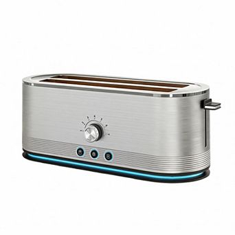 4 Slice Toaster 7 Browning Settings Stainless Steel Anti Fingerprint with Defrost Reheat Functions