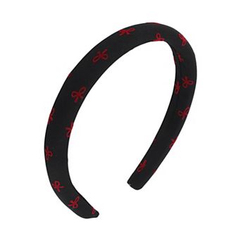 Simple Bow Headbands for Women Black Red 1 pc