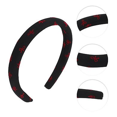 Simple Bow Headbands for Women Black Red 1 Pc
