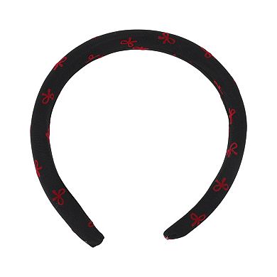 Simple Bow Headbands for Women Black Red 1 Pc
