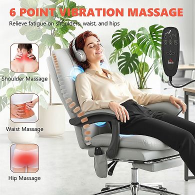 HOMCOM 6-Point Massage Office Chair, Ergonomic Desk Chair