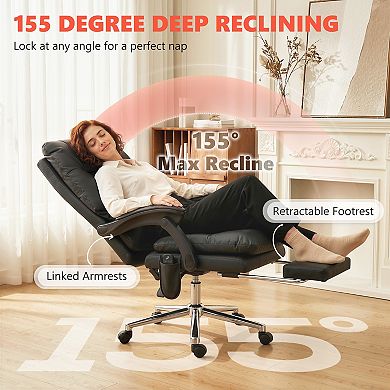HOMCOM 6-Point Massage Office Chair, Ergonomic Desk Chair