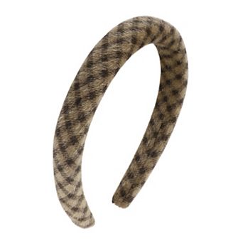 Fashion Plaid Headbands for Women Brown 1 pc