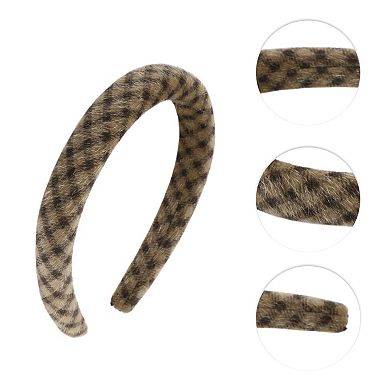 Fashion Plaid Headbands for Women Brown 1 Pc