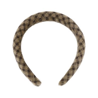 Fashion Plaid Headbands for Women Brown 1 Pc