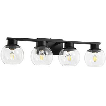 POWLIG 29.53" Vanity Light, 4-Light Modern Bathroom Fixture with Clear Glass Shades