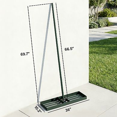 Outsunny 36inch x 10inch Lawn Leveling Rake with 66.5inch Handle