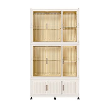 Portable Wardrobe Closet Storage Organizer with Magnetic Doors