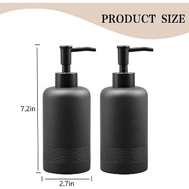2pcs/Set Hand Soap Dispenser Sets - 10.8oz Refillable Resin Liquid Soap Dispensers