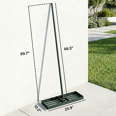Outsunny 30inch x 10inch Lawn Leveling Rake with 66.5inch Handle