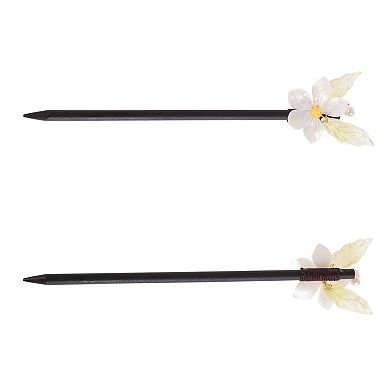 Hair Stick Pin for Women 1 Pc 8.47" Retro Dark White