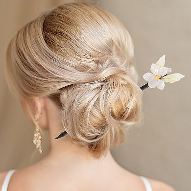 Hair Stick Pin for Women 1 Pc 8.47" Retro Dark White