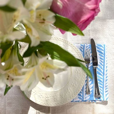 Blue Modern Vines Organic Napkins 4 Pack