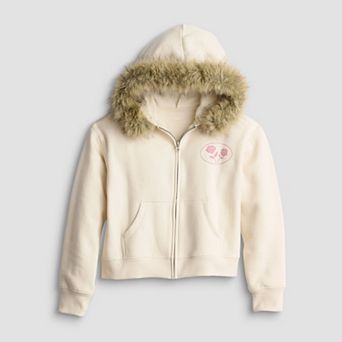 Girls 6-20 SO® Fleece Faux Fur Trimmed Hoodie in Regular & Plus Size