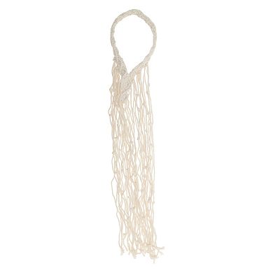 Hand-woven Long Tassel Headbands for Women 1 Pc 27.56" Beige