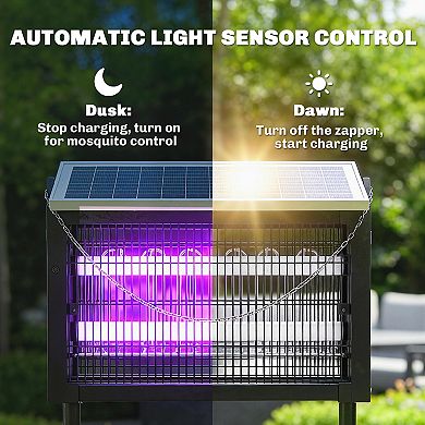 Outsunny Solar Zapper Outdoor Zapper with 14ft Cord