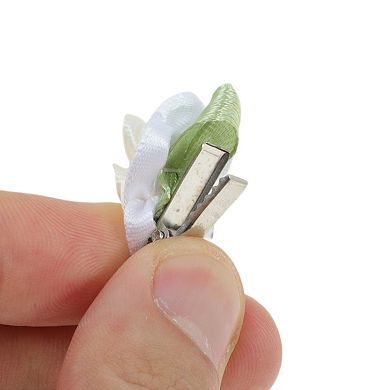 Sweet Forest Camellia Hair Clip Green White 2 Pcs