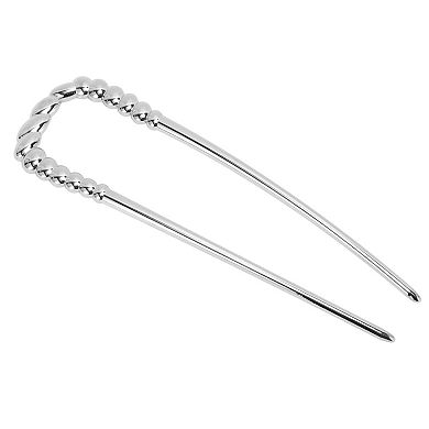 U-shaped 5.12"x1.5" Twisted Hair Pin for Women 1 Pc