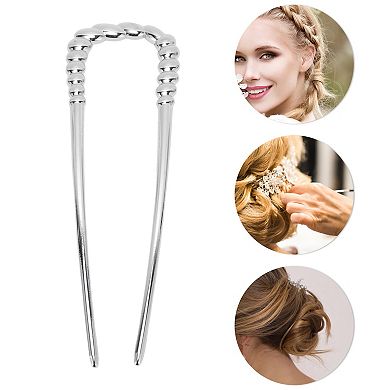 U-shaped 5.12"x1.5" Twisted Hair Pin for Women 1 Pc