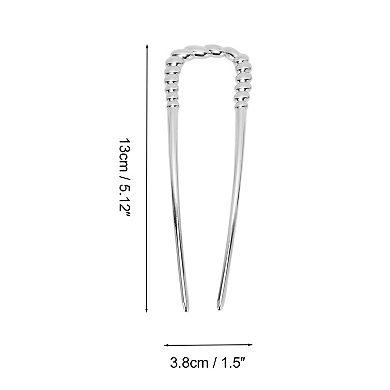 U-shaped 5.12"x1.5" Twisted Hair Pin for Women 1 Pc