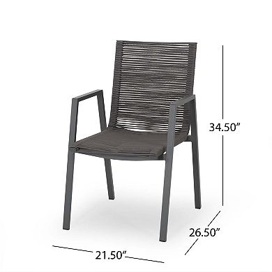Outdoor Modern Aluminum Dining Chair Set of 2