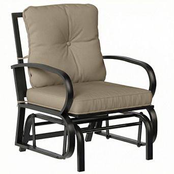 Outsunny Outdoor Glider Chair, Patio Glider w/ Cushions, Steel Frame