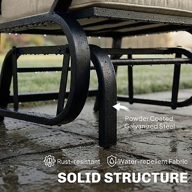 Outsunny Outdoor Glider Chair, Patio Glider w/ Cushions, Steel Frame