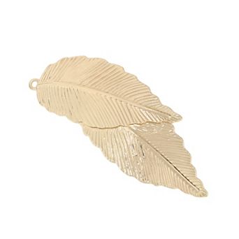 Fashion Double Leaf Hair Clips for Home Gold Tone 1 pc