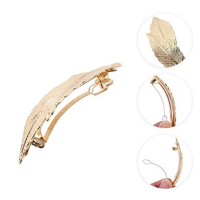 Fashion Double Leaf Hair Clips for Home Gold Tone 1 Pc