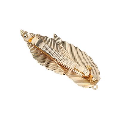 Fashion Double Leaf Hair Clips for Home Gold Tone 1 Pc