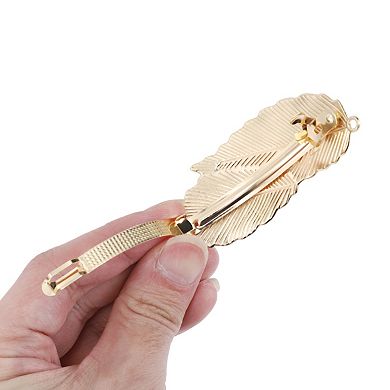 Fashion Double Leaf Hair Clips for Home Gold Tone 1 Pc