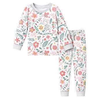 Kids Girls Long Sleeve Pajamas Set Snug Fit Soft & Comfortable Sleepwear Sets