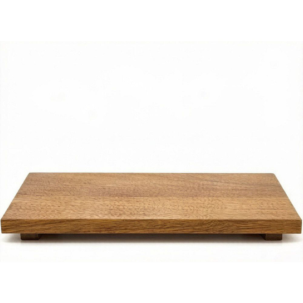 Wooden Pedestal Riser Set for Decor, Natural Wood Finish