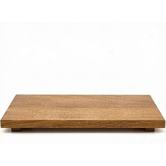 Great Ambitions 16" Acacia Wood Display Riser: Farmhouse Pedestal for Plant, Candle, Jewelry