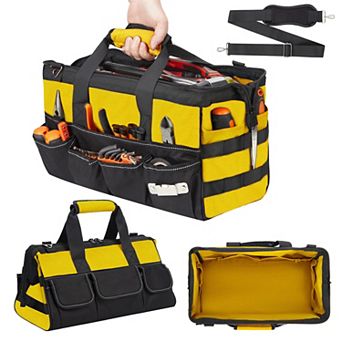 15.5 Inch Tool Roll Up Bag,Oxford Fabric Portable Tool Storage Organizer with Multiple Pockets