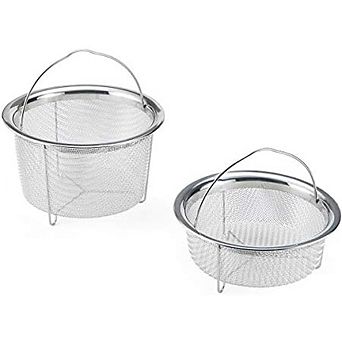 Great Ambitions Stainless Steel Steamer Basket & Strainer, Easy-Lift Handle