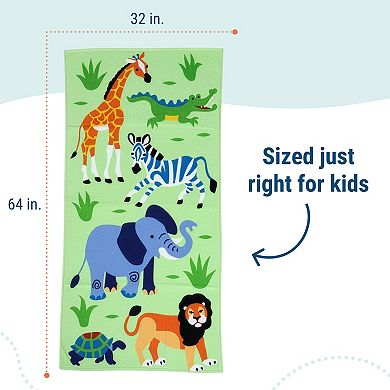 Wild Animals 100% Cotton Beach Towel